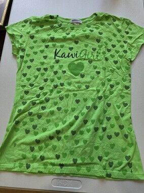 Neon Green Heart "KAWI GIRL" Print Tee
